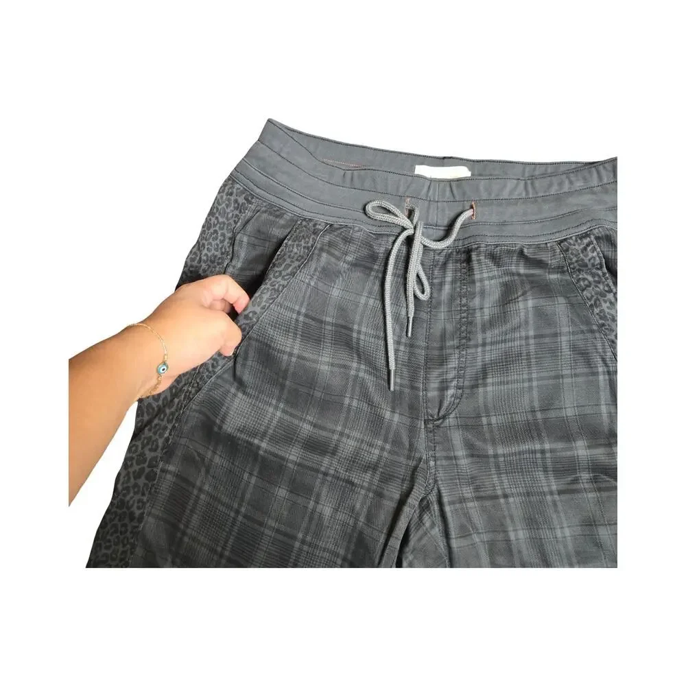 Anthropologie Gray Plaid Jogger Pants Size: M‎